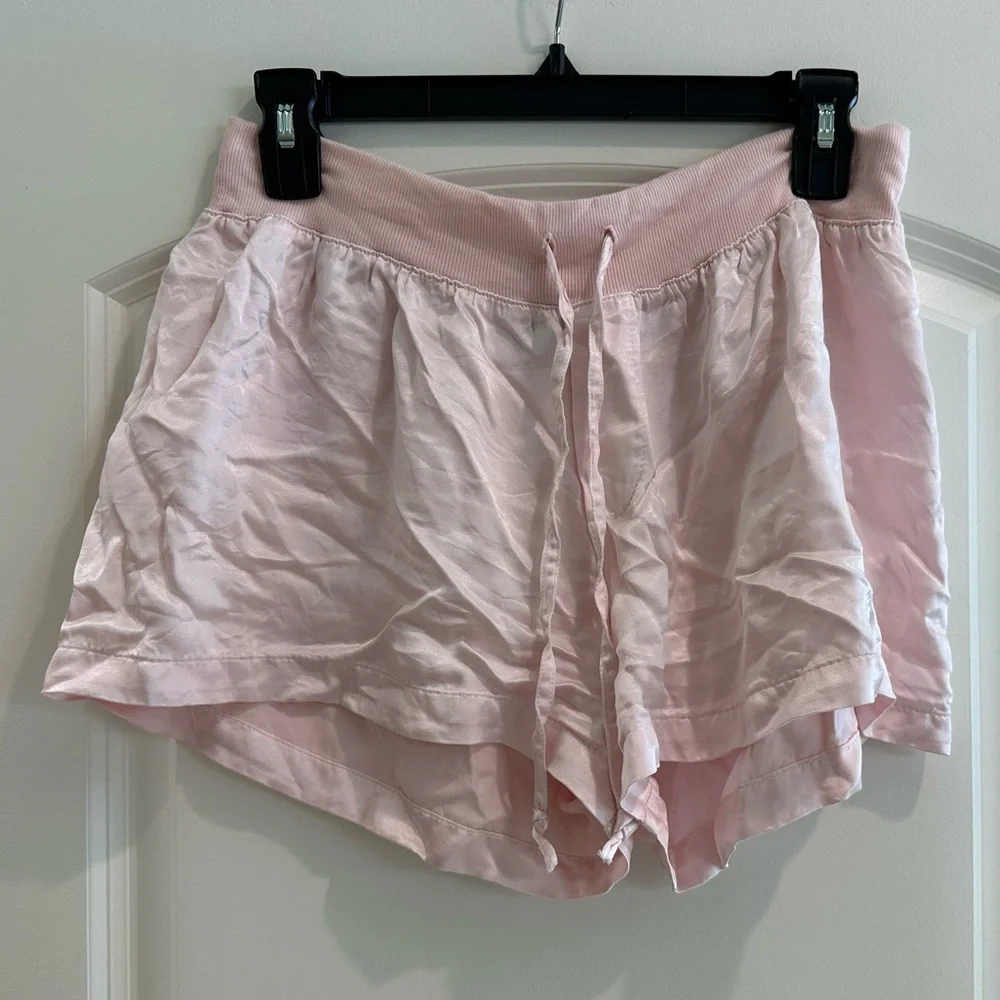 PJ Harlow Mikel Pink Satin Sleep Shorts - Picture 3 of 7